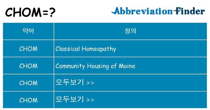 chom 대 한 무엇을 서가