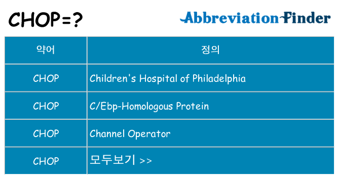 chop 대 한 무엇을 서가