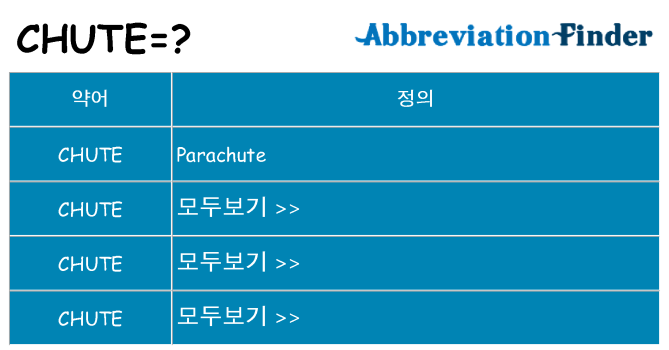 chute 대 한 무엇을 서가