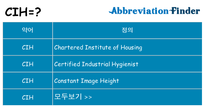 cih 대 한 무엇을 서가