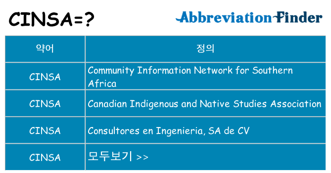 cinsa 대 한 무엇을 서가