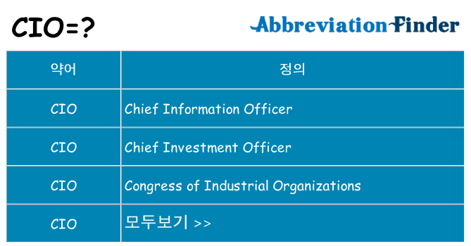 cio 대 한 무엇을 서가