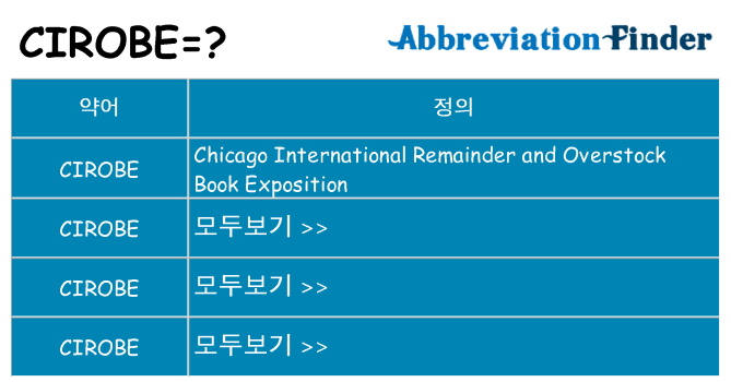 cirobe 대 한 무엇을 서가
