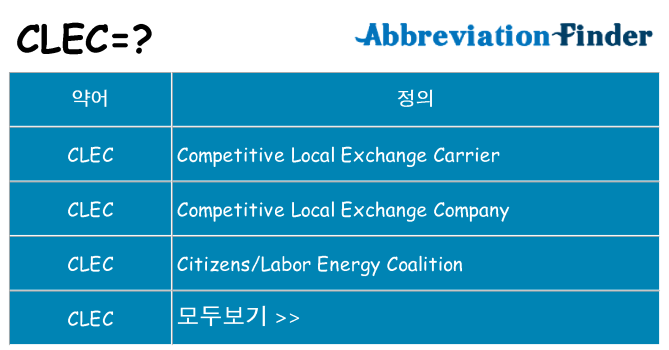 clec 대 한 무엇을 서가