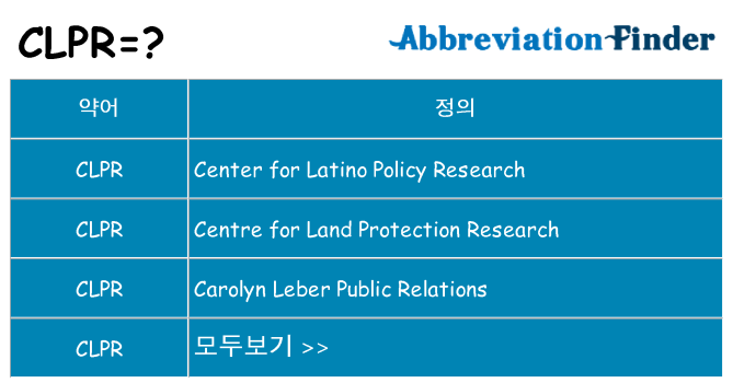 clpr 대 한 무엇을 서가
