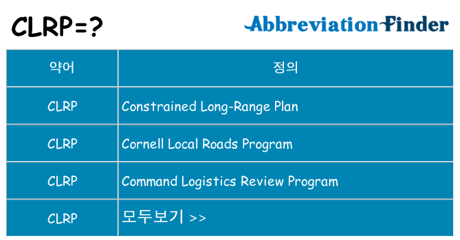 clrp 대 한 무엇을 서가