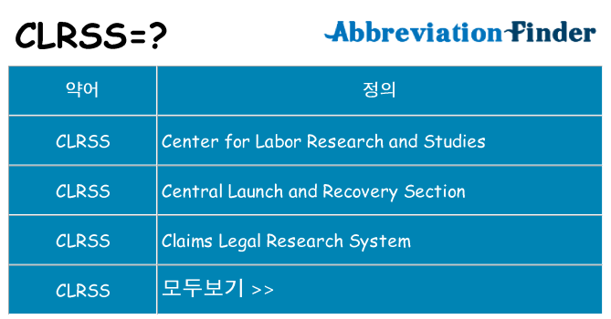 clrss 대 한 무엇을 서가