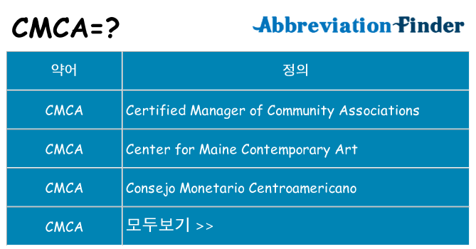 cmca 대 한 무엇을 서가