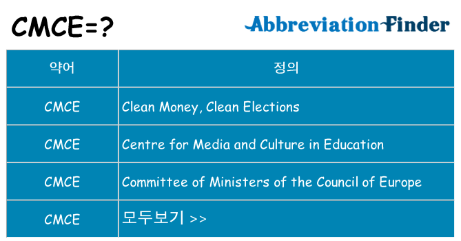 cmce 대 한 무엇을 서가