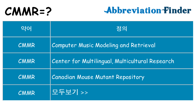 cmmr 대 한 무엇을 서가