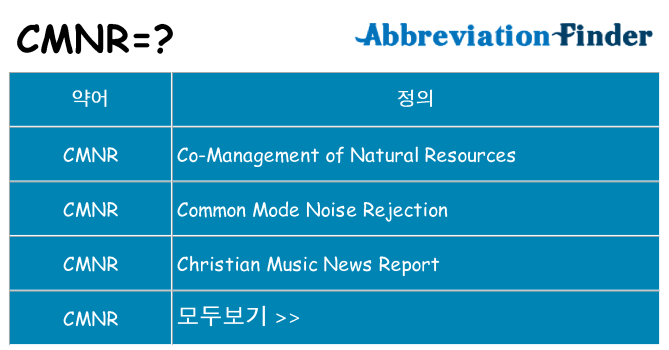 cmnr 대 한 무엇을 서가