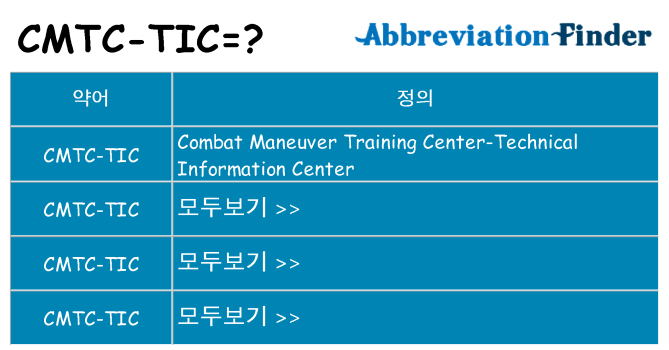 cmtc-tic 대 한 무엇을 서가