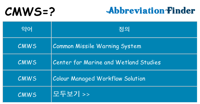 cmws 대 한 무엇을 서가