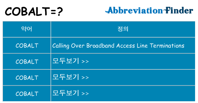 cobalt 대 한 무엇을 서가