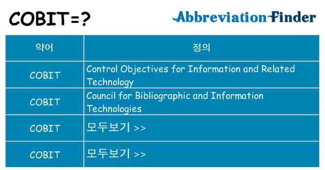 cobit 대 한 무엇을 서가