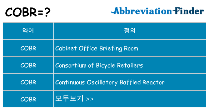 cobr 대 한 무엇을 서가