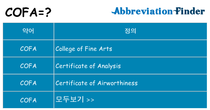 cofa 대 한 무엇을 서가
