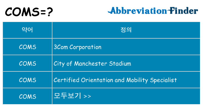 coms 대 한 무엇을 서가