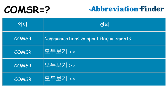 comsr 대 한 무엇을 서가