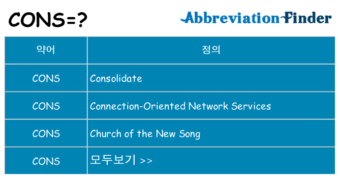 cons 대 한 무엇을 서가