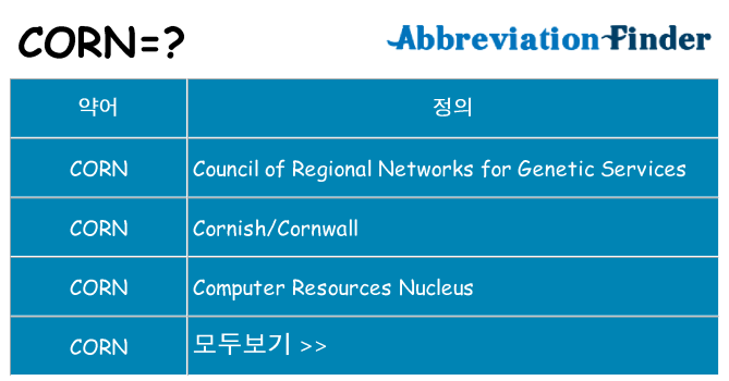 corn 대 한 무엇을 서가
