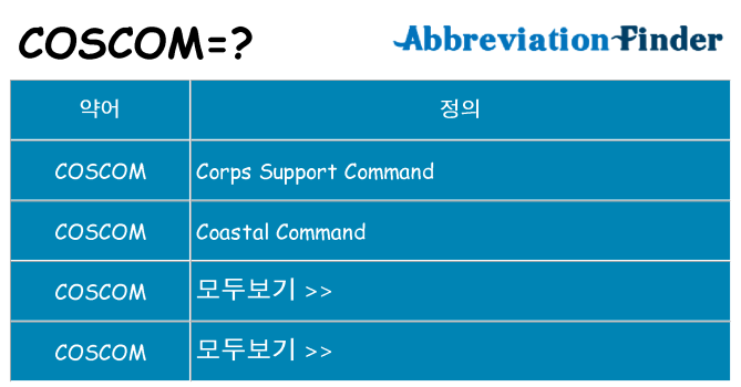 coscom 대 한 무엇을 서가