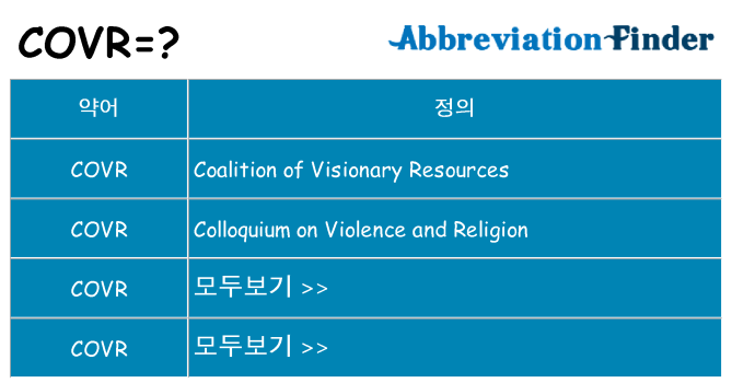 covr 대 한 무엇을 서가