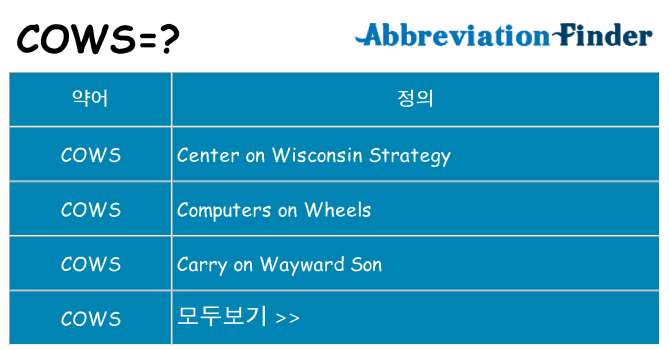 cows 대 한 무엇을 서가