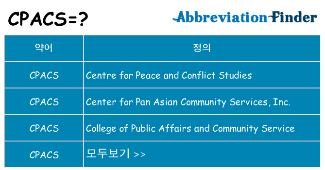 cpacs 대 한 무엇을 서가