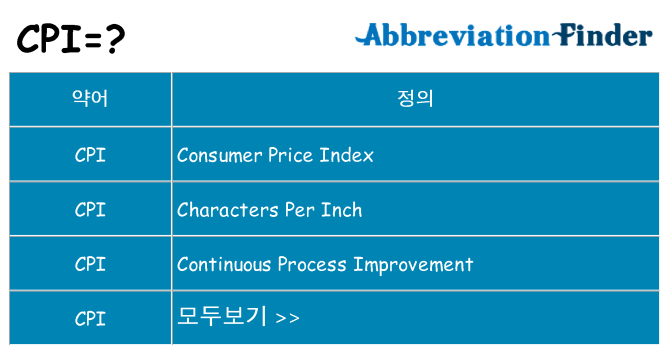 cpi 대 한 무엇을 서가