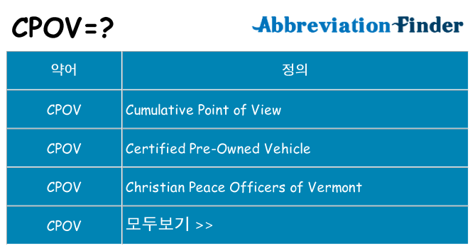 cpov 대 한 무엇을 서가