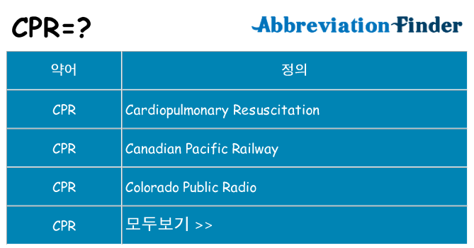 cpr 대 한 무엇을 서가
