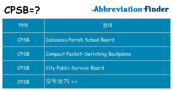 cpsb 대 한 무엇을 서가
