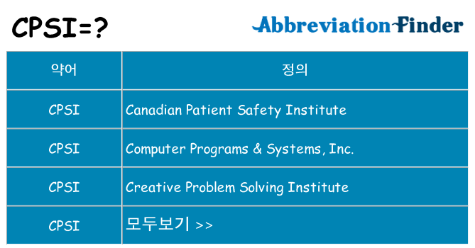 cpsi 대 한 무엇을 서가