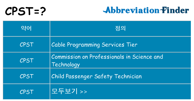 cpst 대 한 무엇을 서가