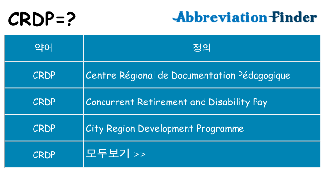 crdp 대 한 무엇을 서가
