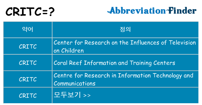 critc 대 한 무엇을 서가