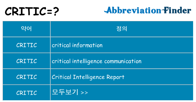 critic 대 한 무엇을 서가
