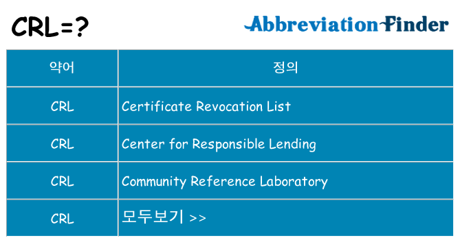 crl 대 한 무엇을 서가