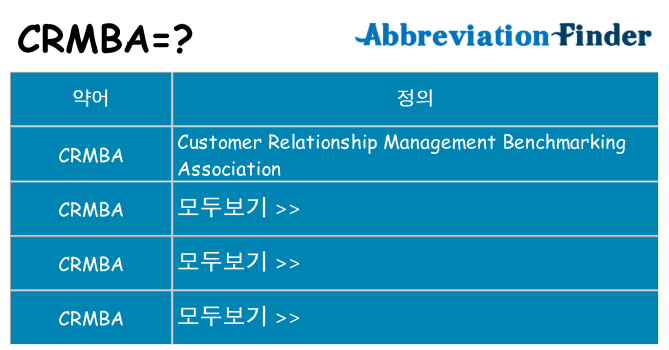 crmba 대 한 무엇을 서가