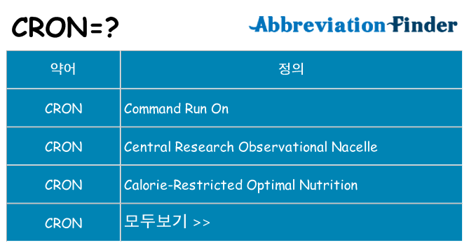 cron 대 한 무엇을 서가