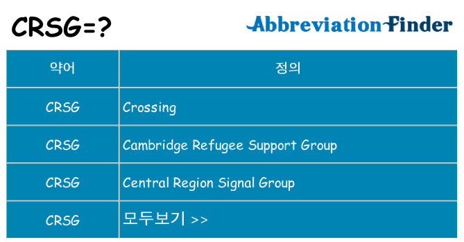 crsg 대 한 무엇을 서가