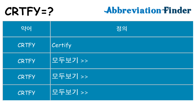crtfy 대 한 무엇을 서가