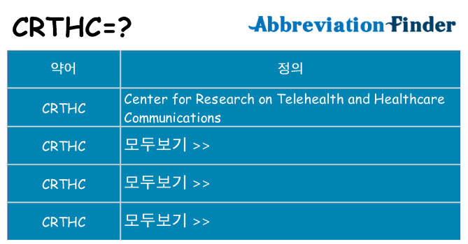 crthc 대 한 무엇을 서가