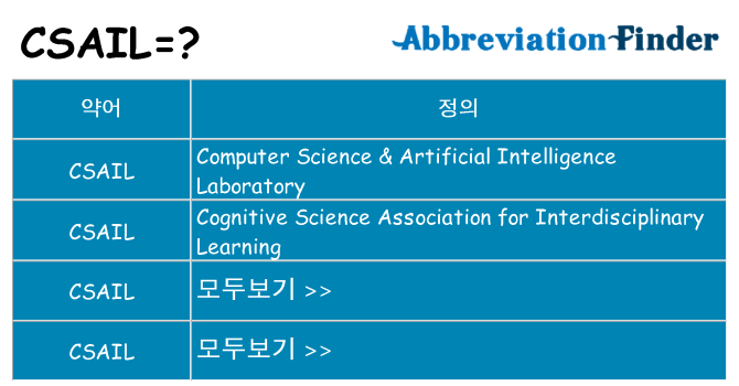 csail 대 한 무엇을 서가