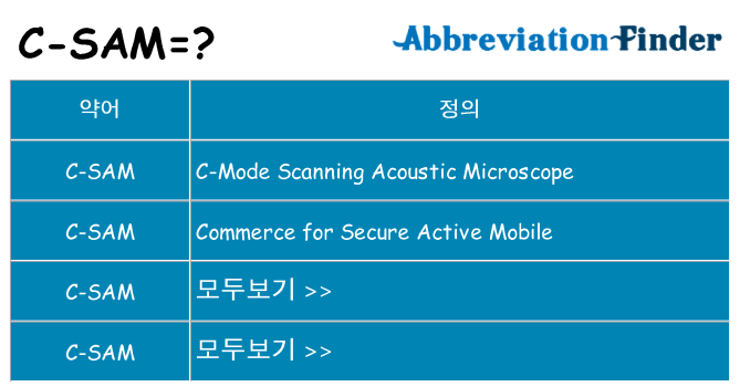 c-sam 대 한 무엇을 서가