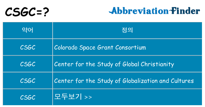 csgc 대 한 무엇을 서가