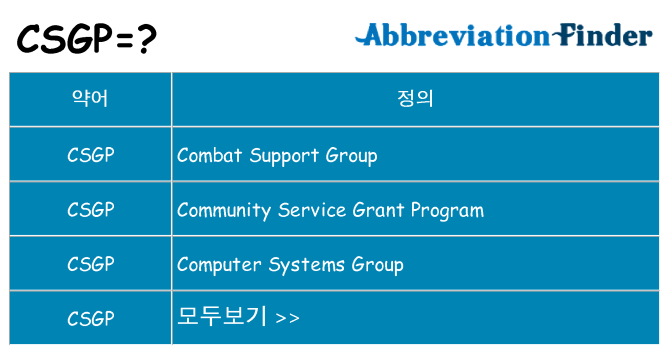 csgp 대 한 무엇을 서가