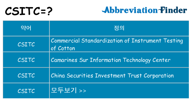 csitc 대 한 무엇을 서가