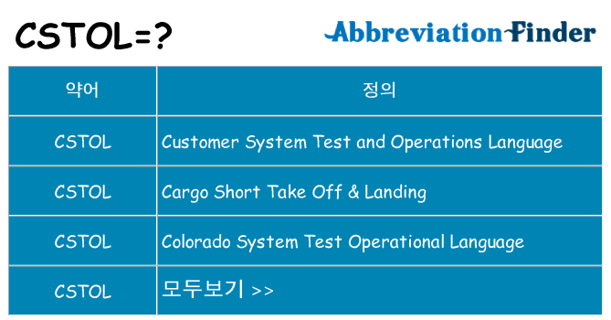 cstol 대 한 무엇을 서가